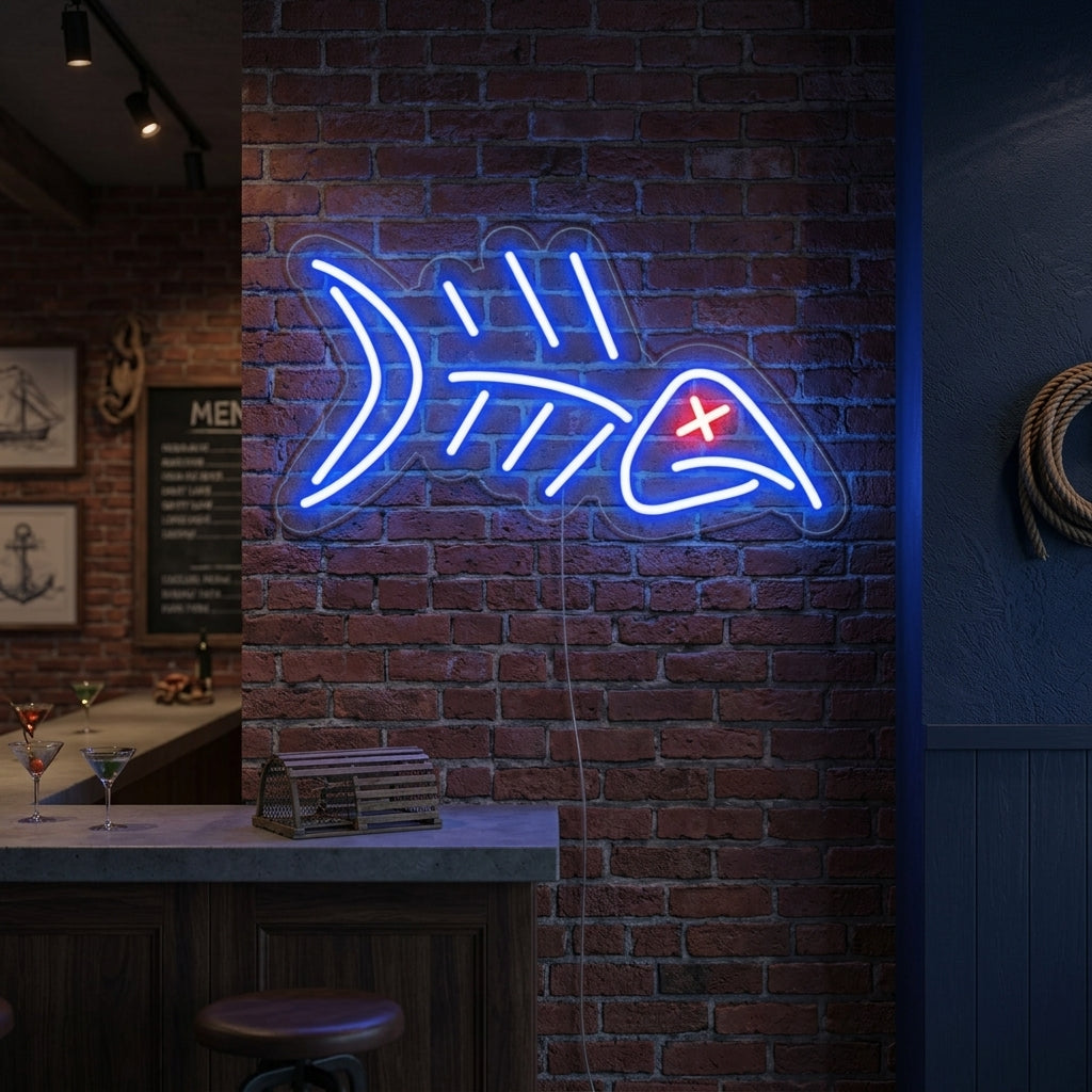 "Fish Skull" Neon Sign