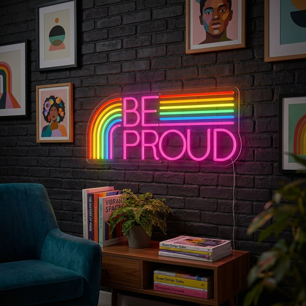 "LGBT Be Proud Rainbow" Neon Sign