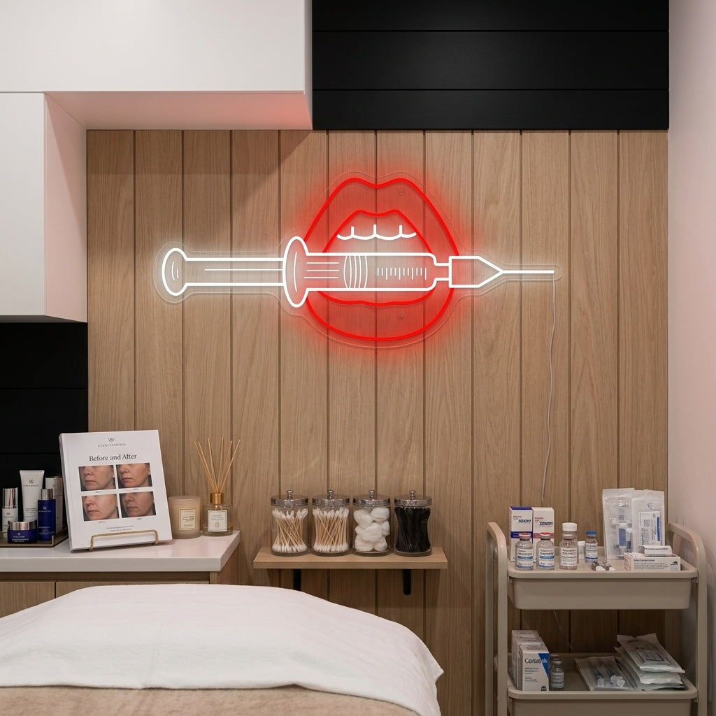 "Lip Injection" Neon Sign