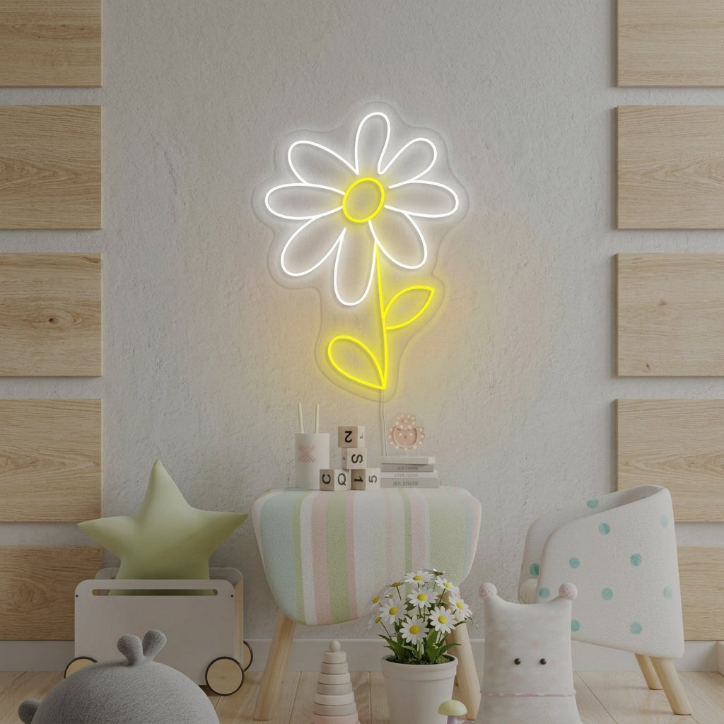"Daisy Flower, Kids Room Decor" Neon Sign