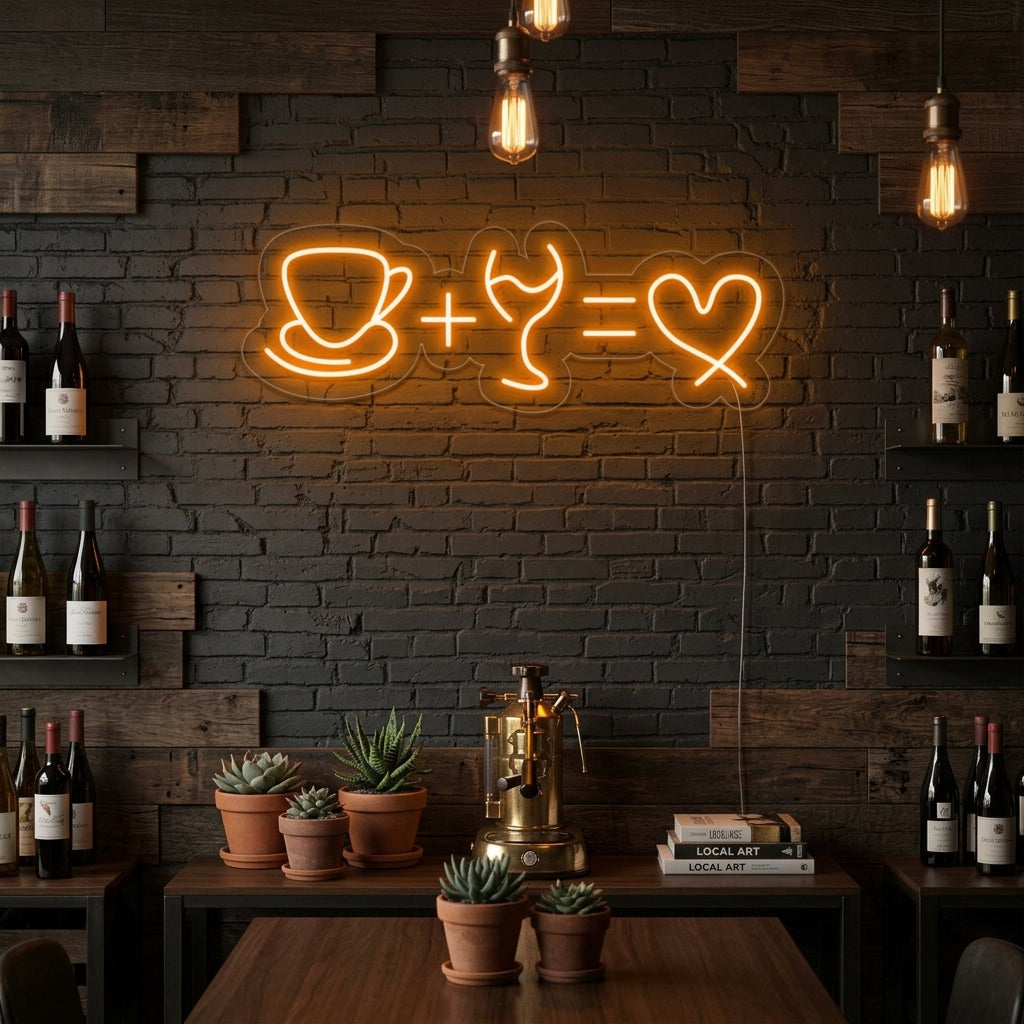 "Coffee Wine Love" Neon Sign