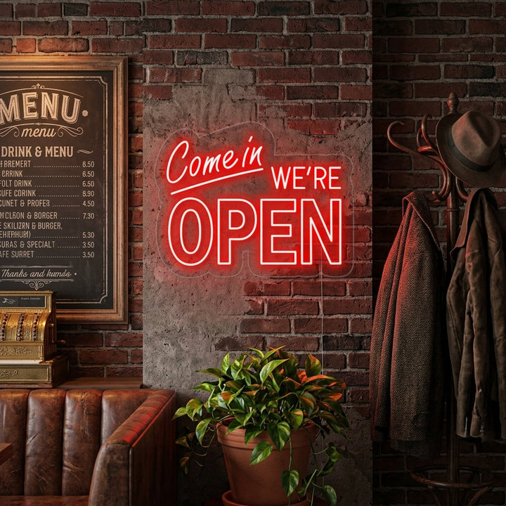 "Come in We are Open" Neon Sign