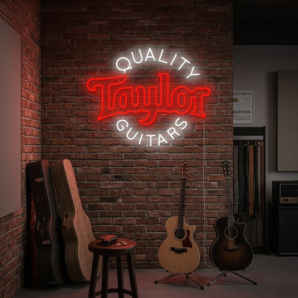 "Quality Taylor Guitars" Neon Sign