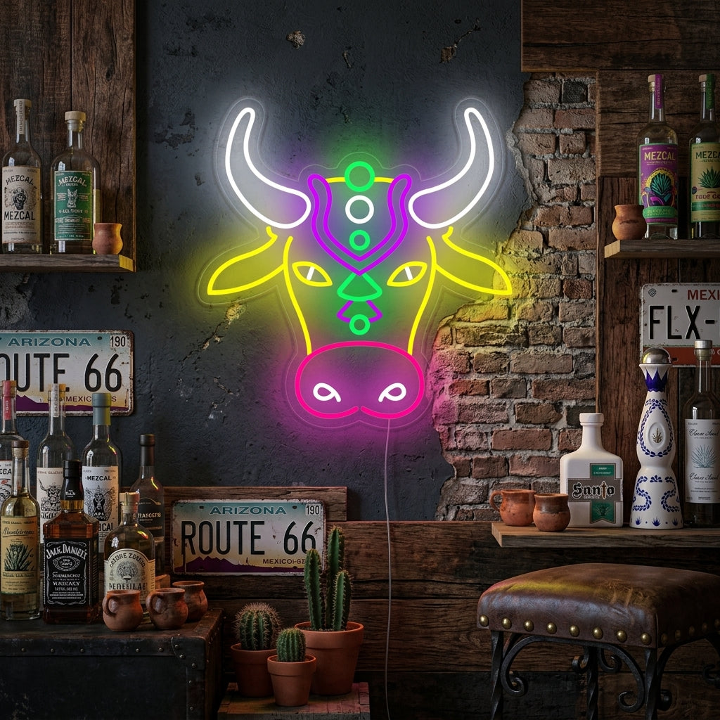 "Colorful Bull" Neon Sign