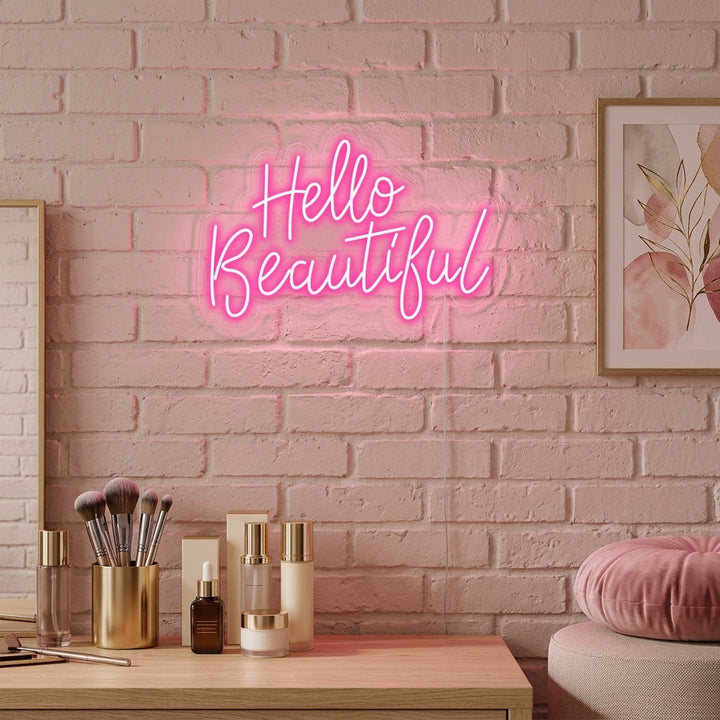 "Hello Beautiful" Neon Sign
