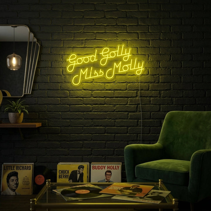 "Good Golly Miss Molly Rock Music" Neon Sign