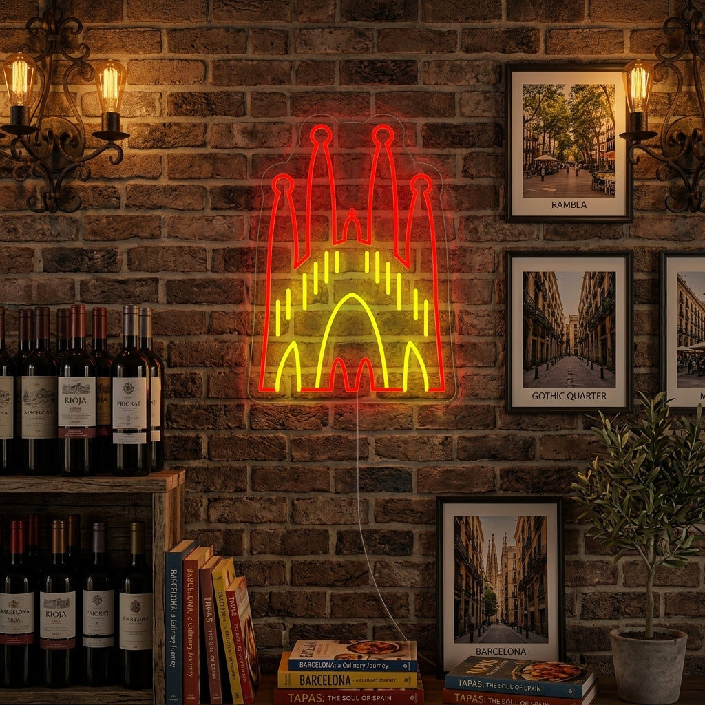 "Spain Holy Family Cathedral" Neon Sign