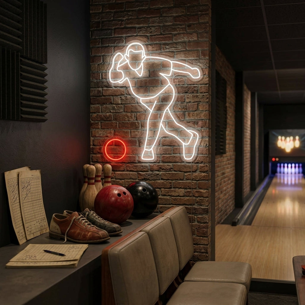 "Throwing Bowling" Neon Sign
