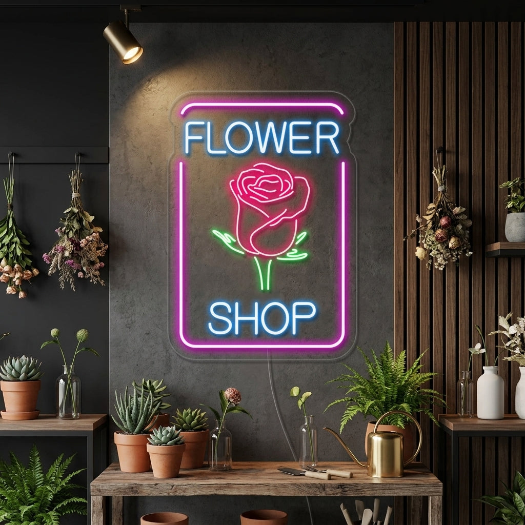 "Rose Flower Shop" Neon Sign