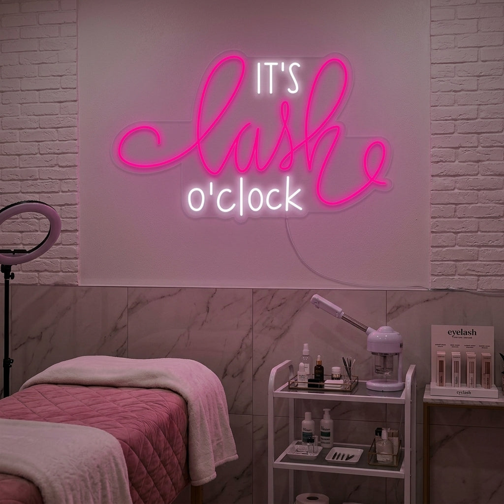"Its Lashes Oclock" Neon Sign
