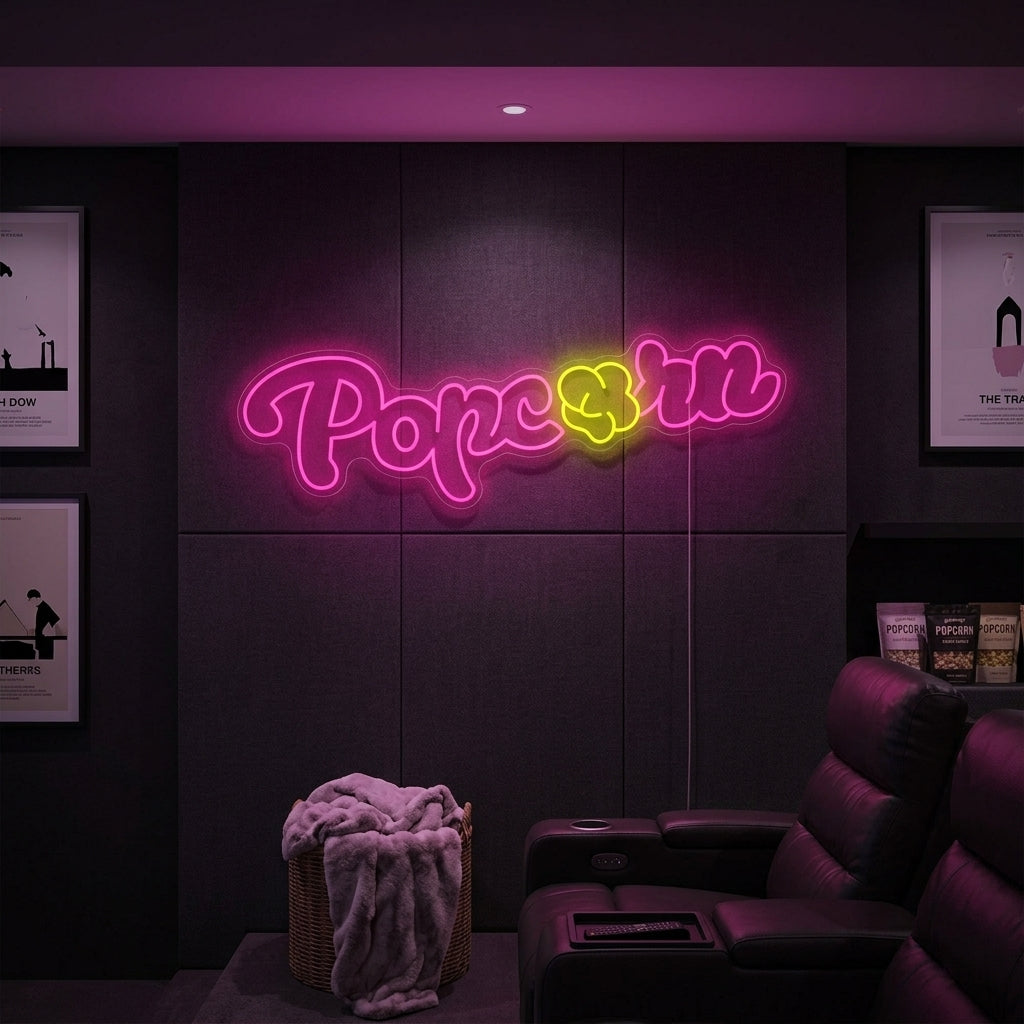 "Cinema Hall Popcorn" Neon Sign