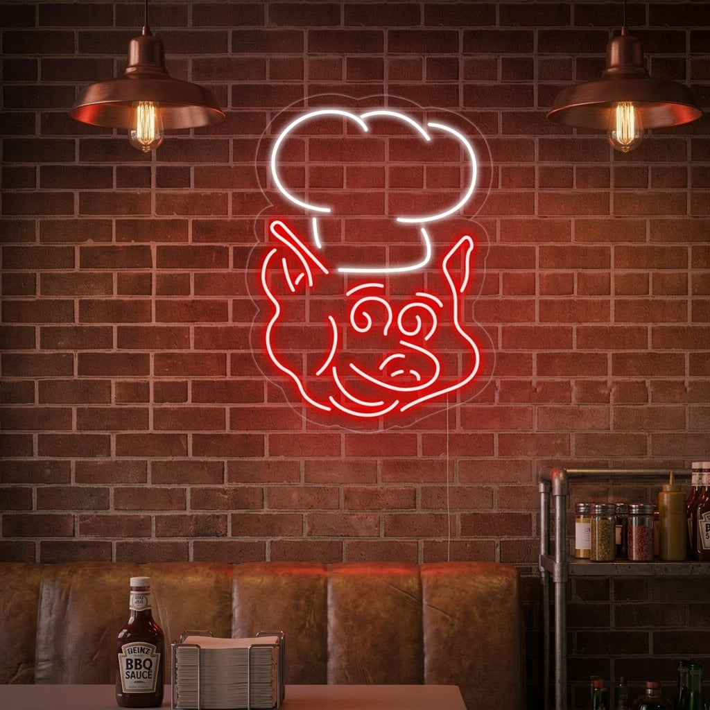 "PIG CHEF" Neon Sign