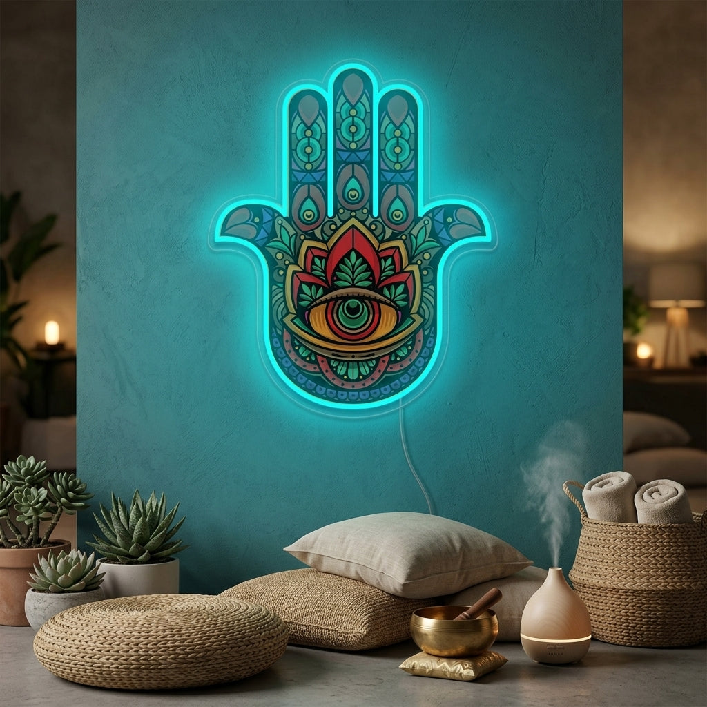 "Hamsa Hand UV Print" Neon Sign