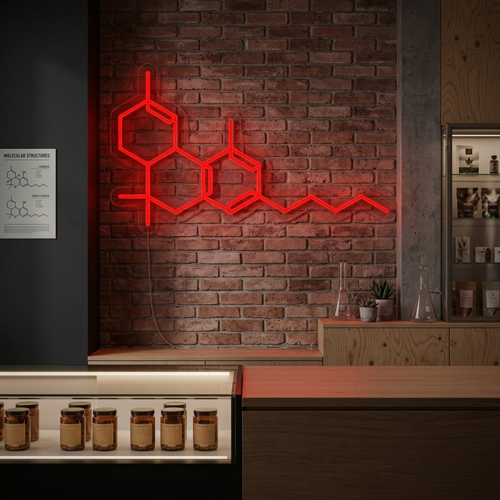 "Weed THC Molecule" Neon Sign