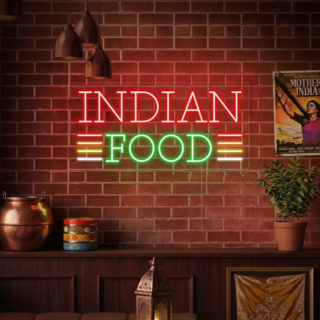 "INDIAN FOOD" Neon Sign