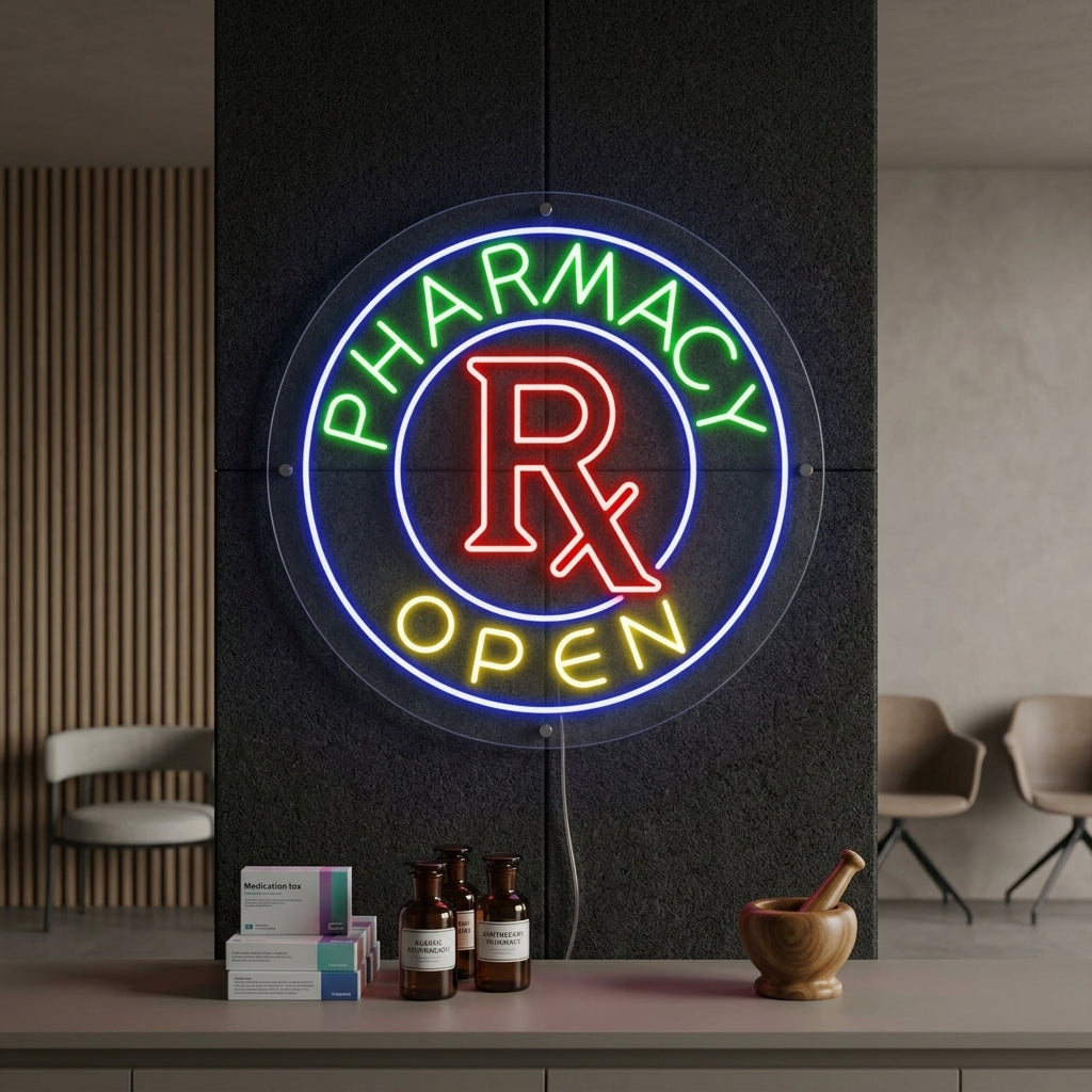 "Pharmacy Open" Neon Sign