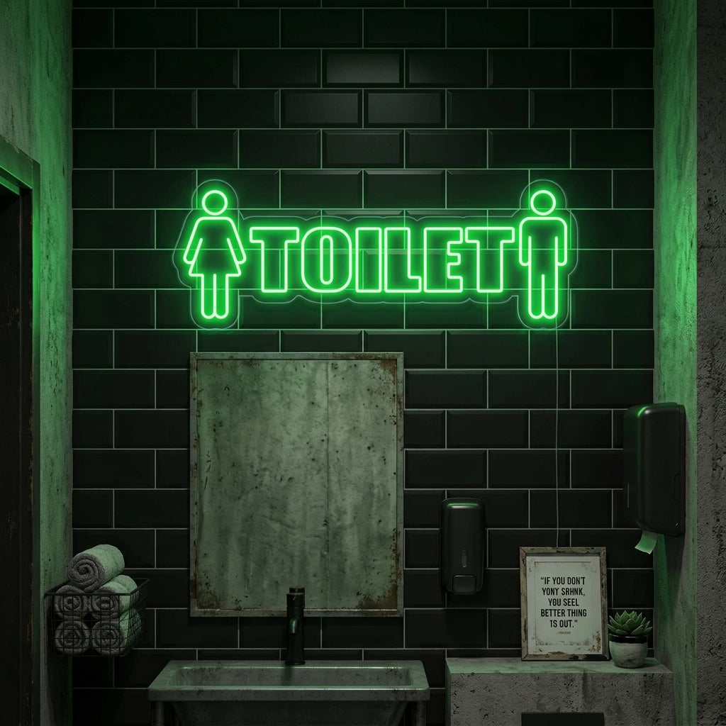 "Toilet Man Woman" Neon Sign