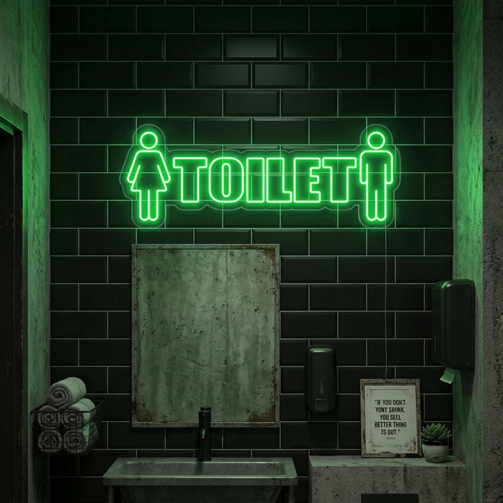 "Toilet Man Woman" Neon Sign