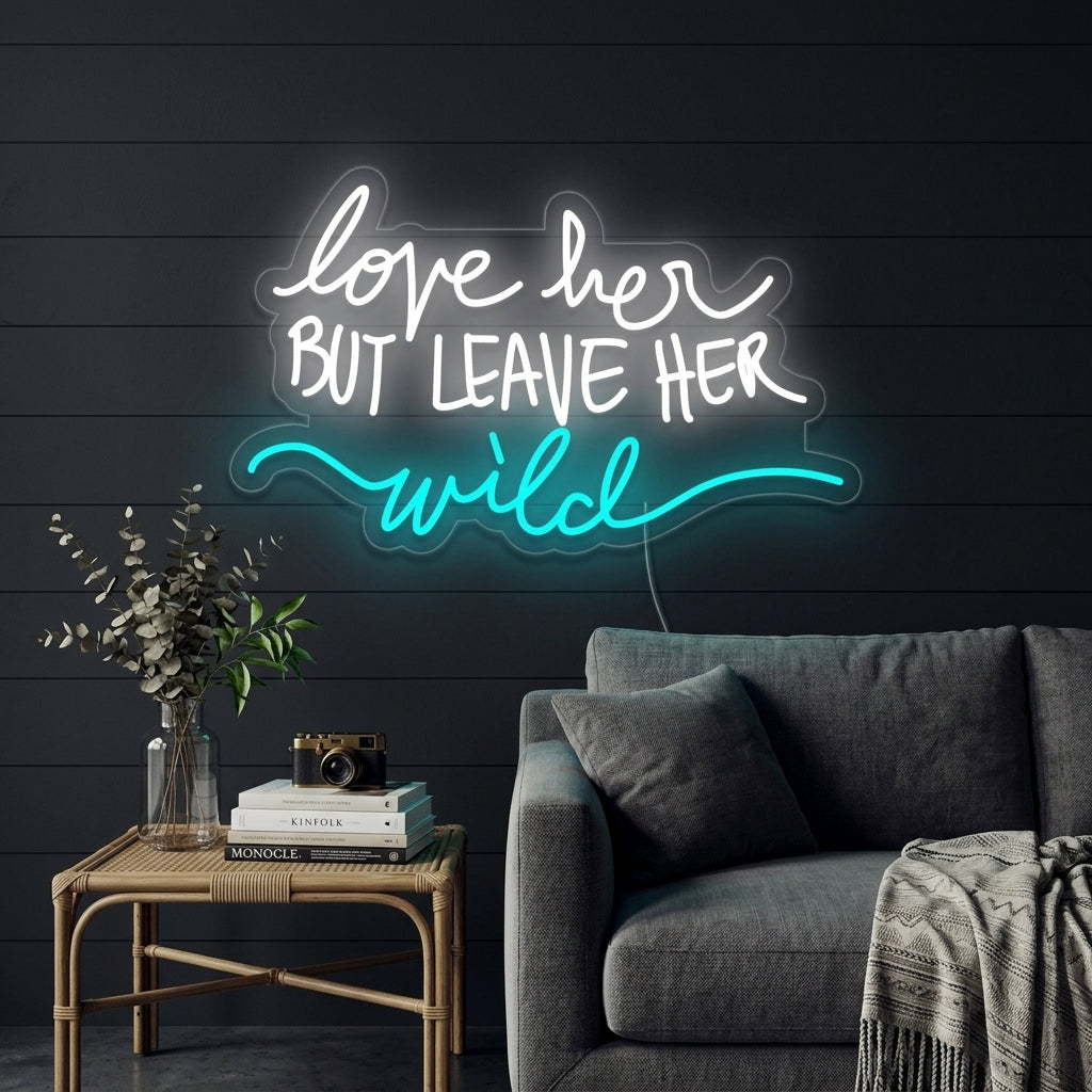 "Love Her But Leave Her Wild" Neon Sign