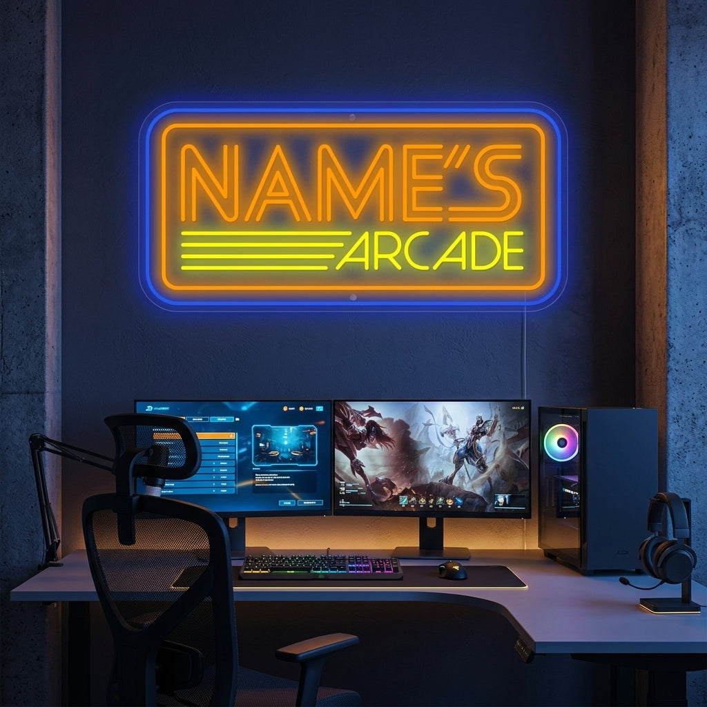 "Custom Arcade" Neon Sign