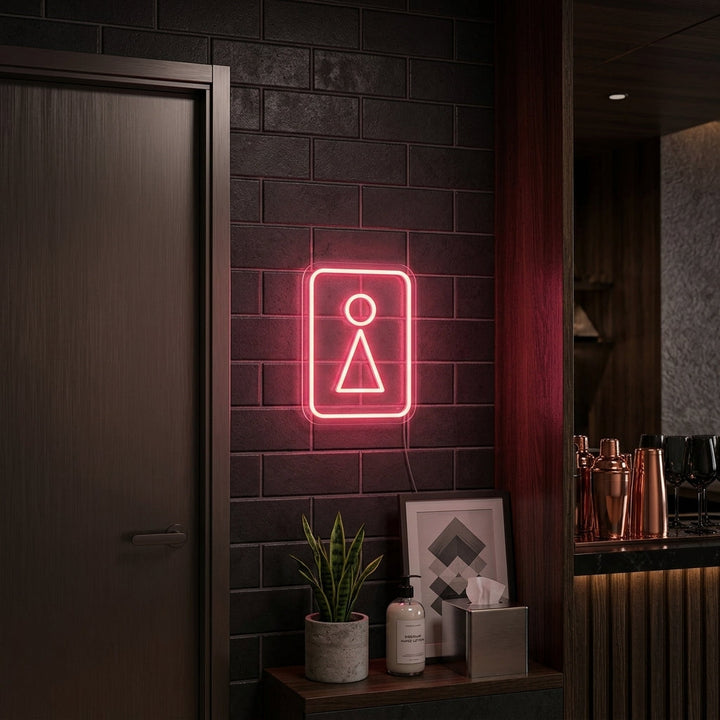 "Toilet WC Woman Symbol" Neon Sign