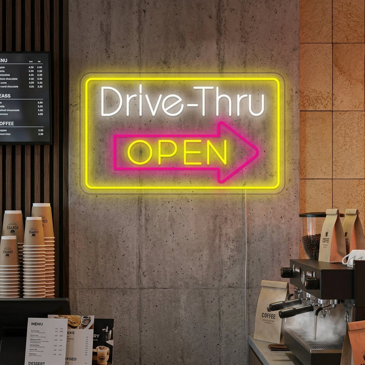 "Drive Thru Open" Neon Sign