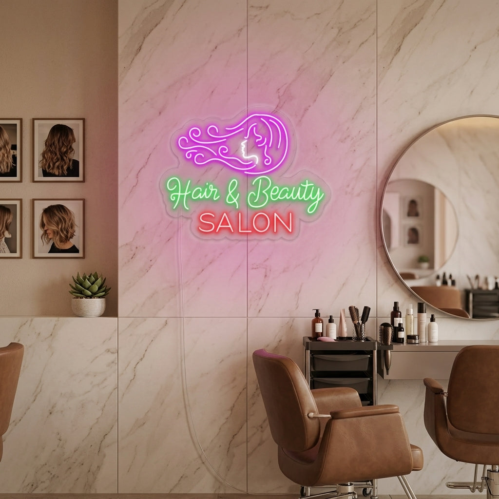 "Hair Salon Hair Beauty Salon" Neon Sign