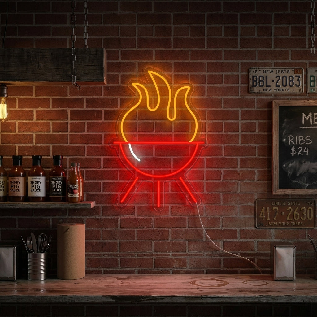 "Barbecue Grill" Neon Sign