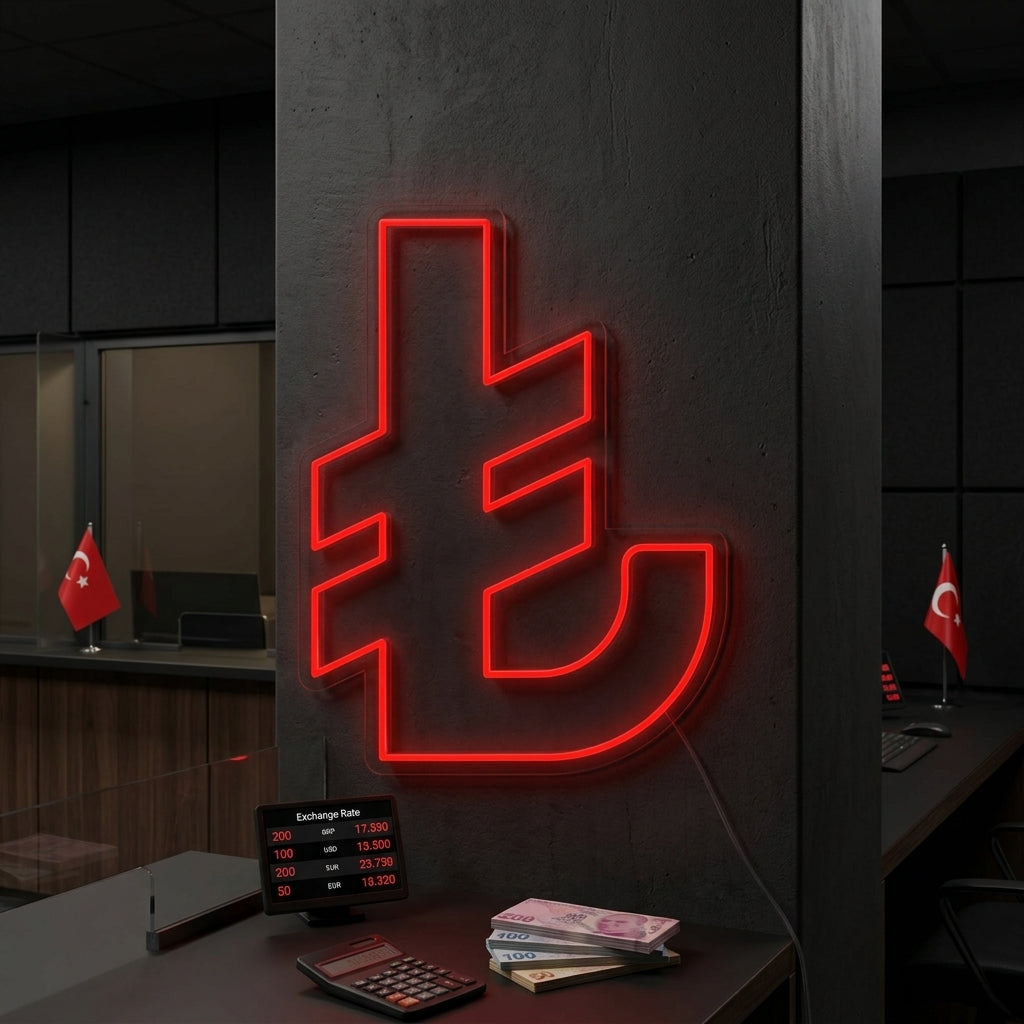 "Turkish Lira" Neon Sign