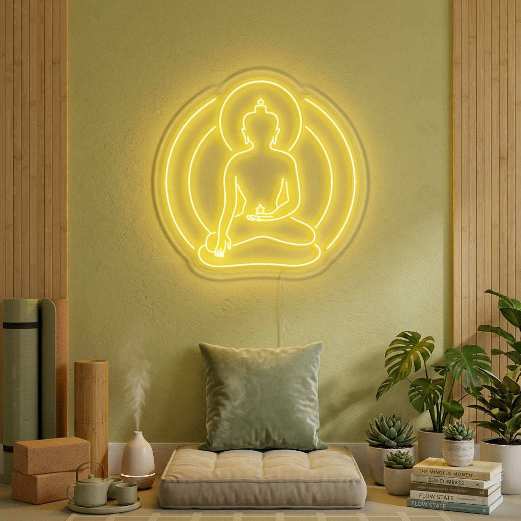 "Buddha Yoga" Neon Sign, Yoga Room Decor