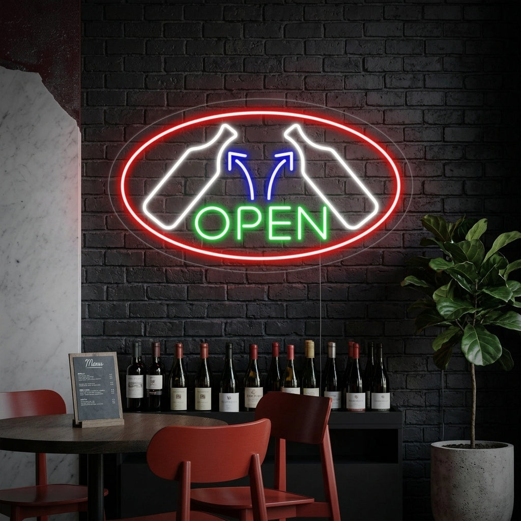 "Open Wine Glass" Neon Sign