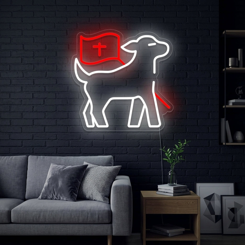 "Lamb with Cross" Neon Sign