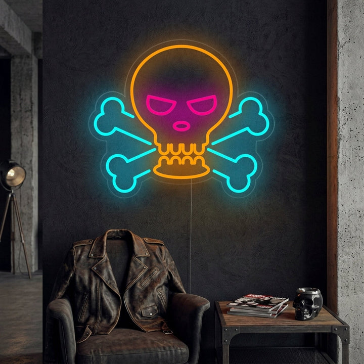 "Skull and Bones" Neon Sign