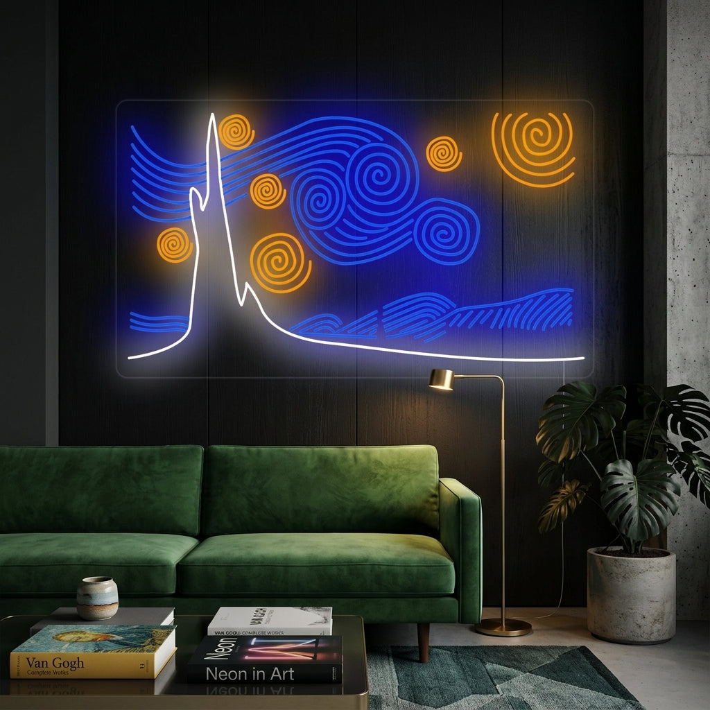 "Starry Night Vincent Van Gogh" Neon Sign
