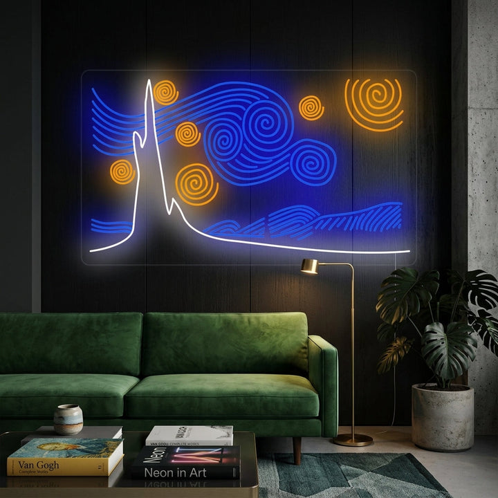 "Starry Night Vincent Van Gogh" Neon Sign