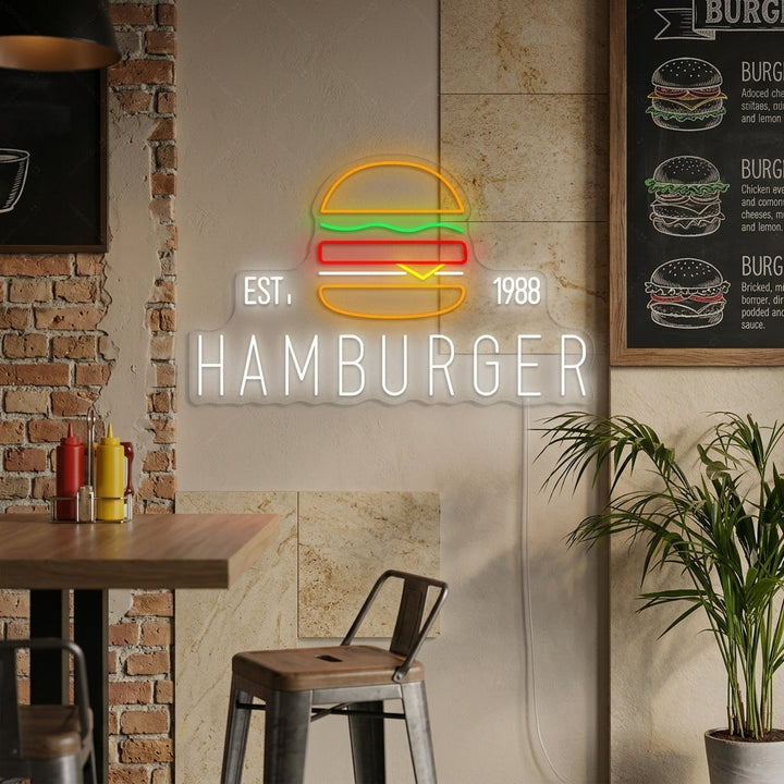 "Custom Hamburger Logo" Neon Sign
