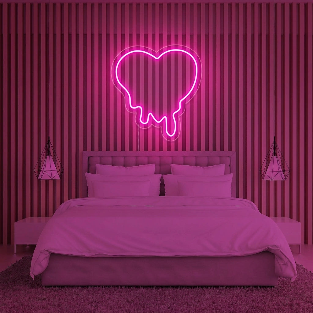"Pink Melting Heart" Neon Sign