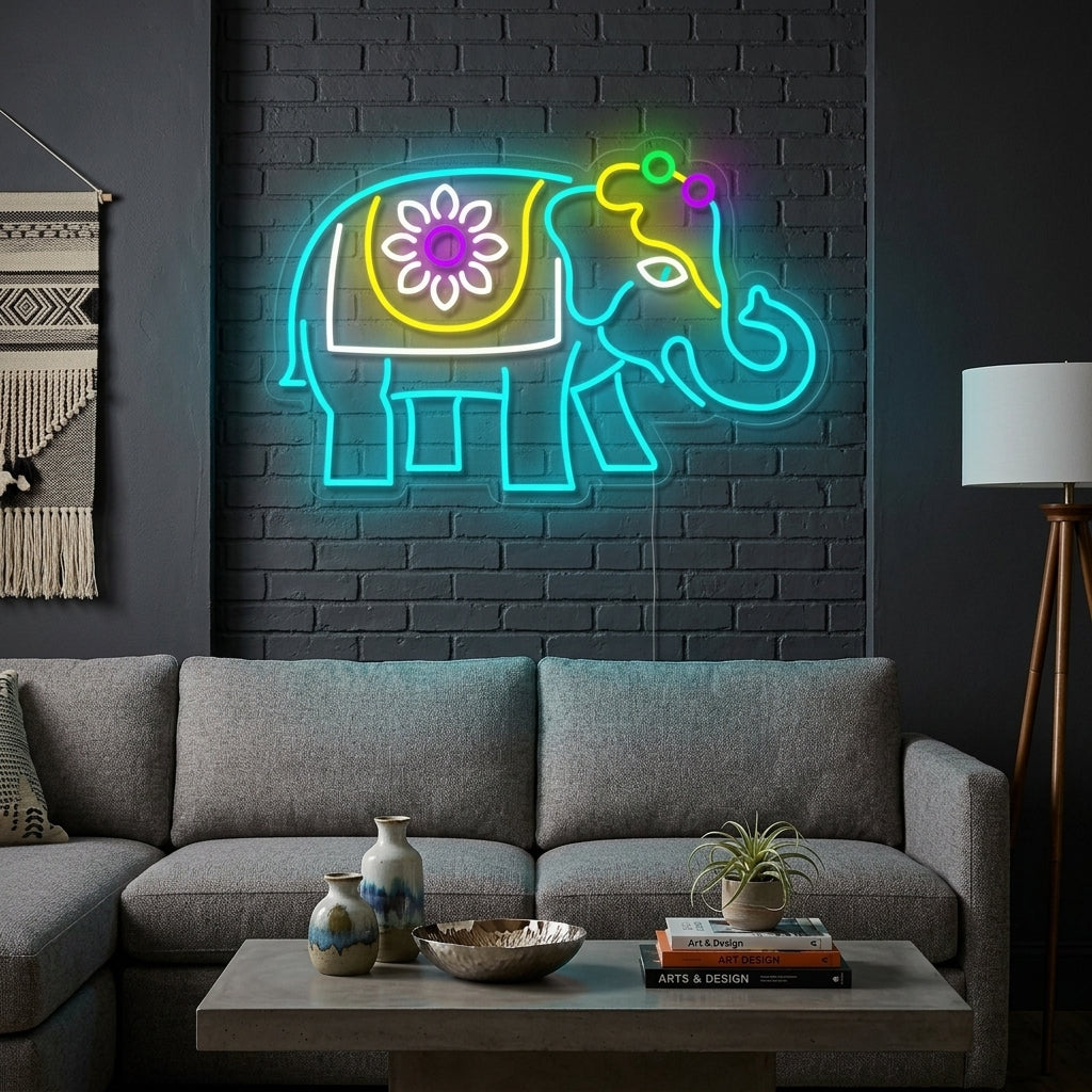 "Indian Elephant" Neon Sign