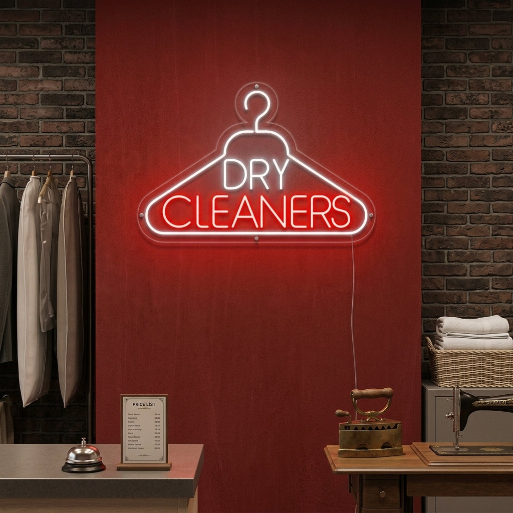 "Laundry Dry Cleaners" Neon Sign