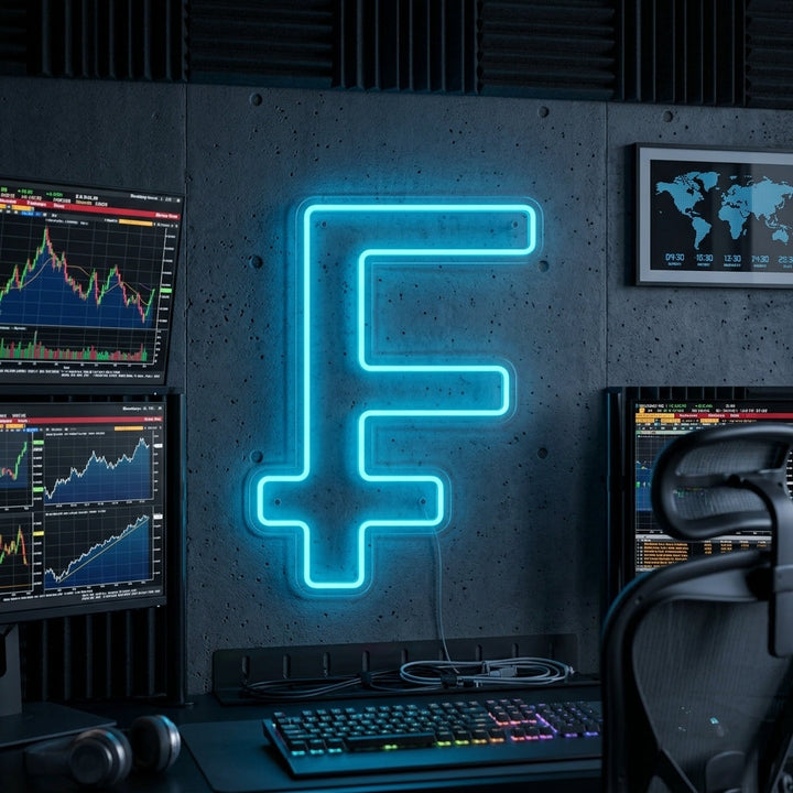 "Swiss Franc Symbol" Neon Sign