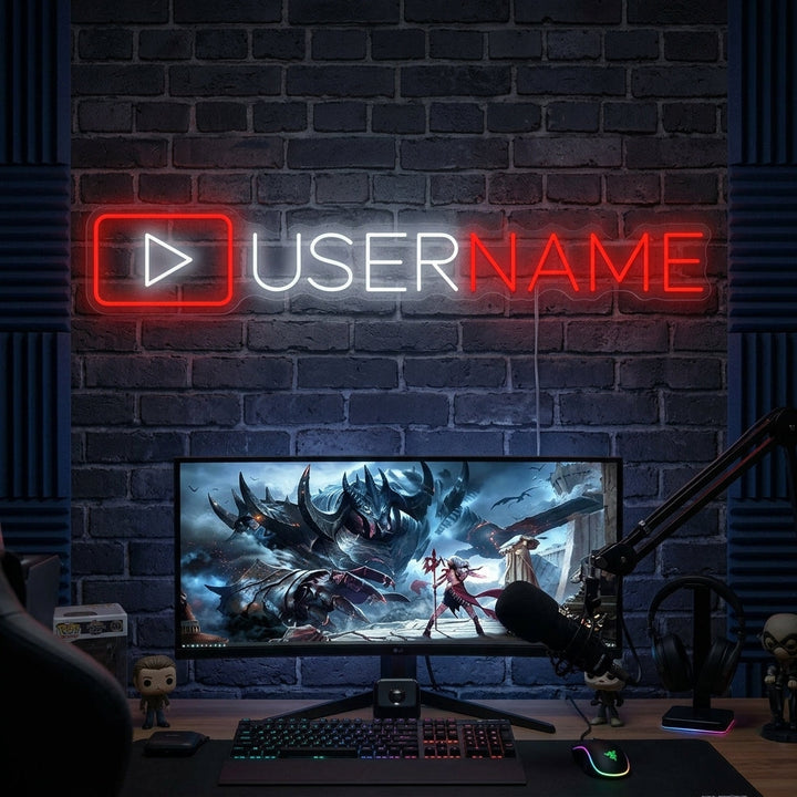 "Custom Youtuber Logo" Neon Sign