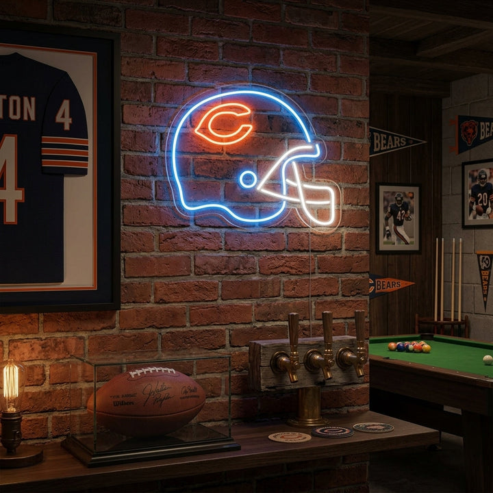 "Football Helmet C" Neon Sign