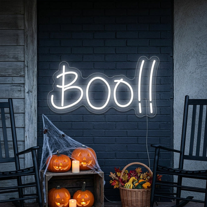 "Halloween Decor Boo" Neon Sign