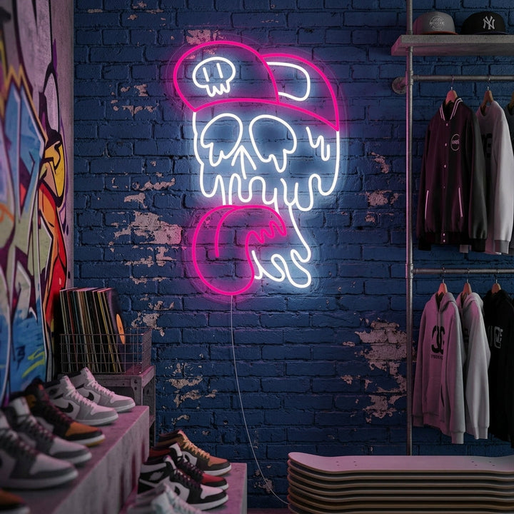 "Skull Melting" Neon Sign