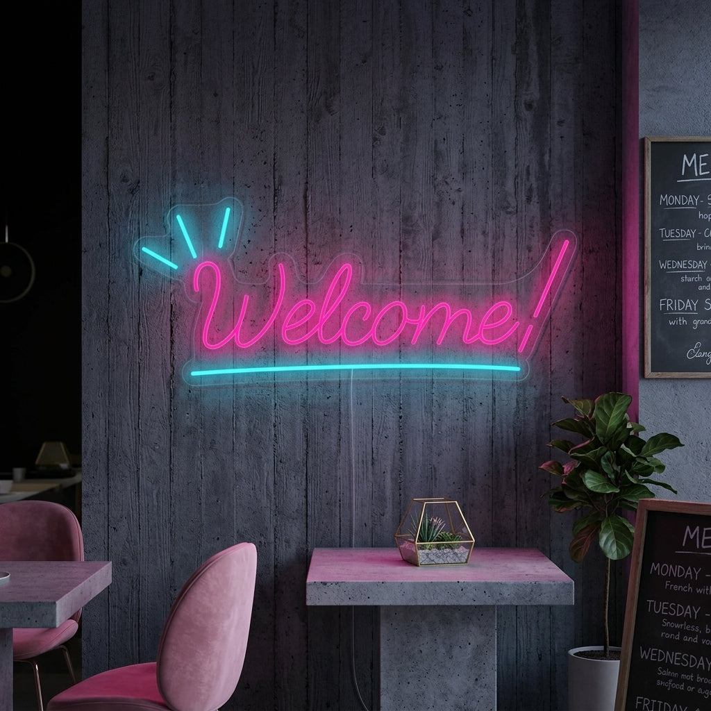 "Welcome" Neon Sign