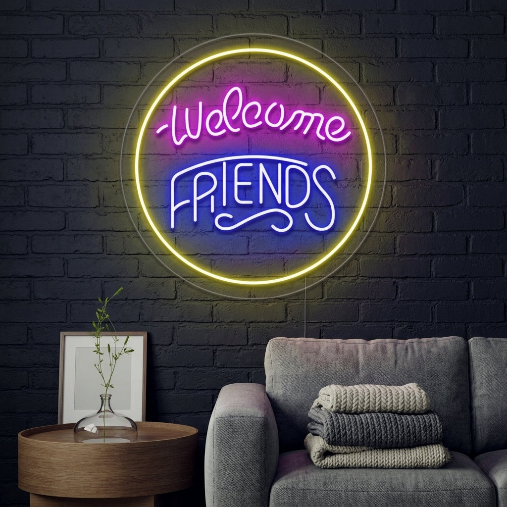 "Welcome Friends" Neon Sign