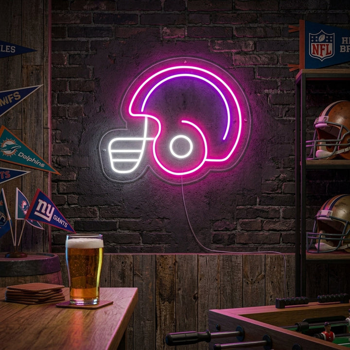 "Football Player Helmet" Neon Sign