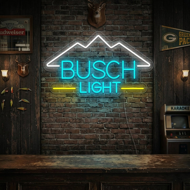 "Vintage Busch Light Beer Bar" Neon Sign