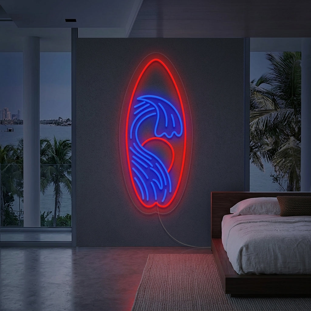 "Surfboard Surf" Neon Sign