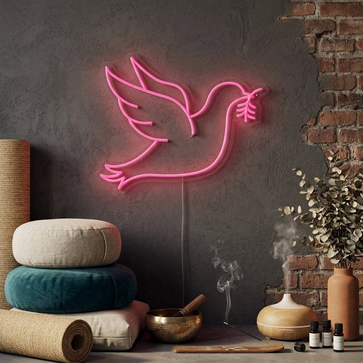 "Pigeon Dove of Peace" Neon Sign
